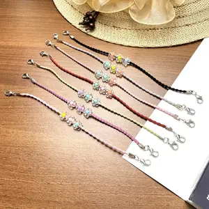 Konektor Masker Hijab Tali Simple/ Konektor Masker Tali Elastis/ Konektor Masker Tali Boba Curly Elastis || Konektor masker Bunga