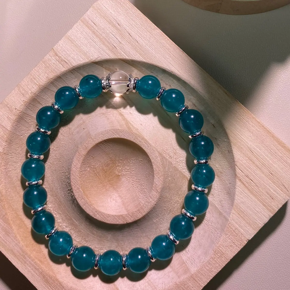 CUSTOM Icy Amazonite in silver hardware