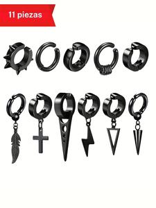 Arete sin perforación estilo punk, aretes de acero inoxidable para hombres y mujeres, joyería moderna, versátil y exquisita para regalo de cumpleaños