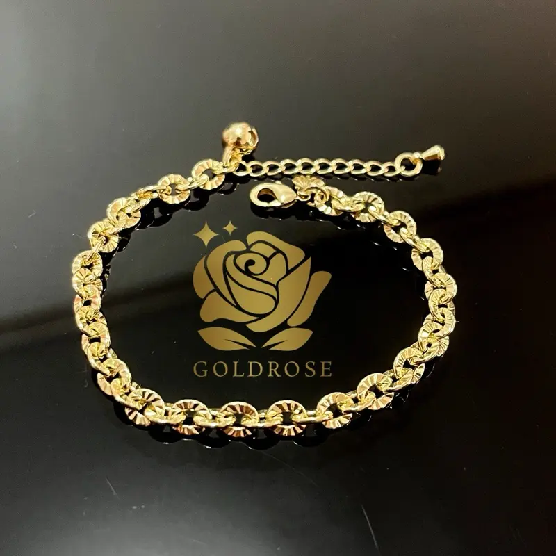 Gelang Tangan / Gelang Kaki Titanium Lapis Emas 18k ANTI KARAT rantai POLO perhiasan aksesoris mewah hadiah wanita