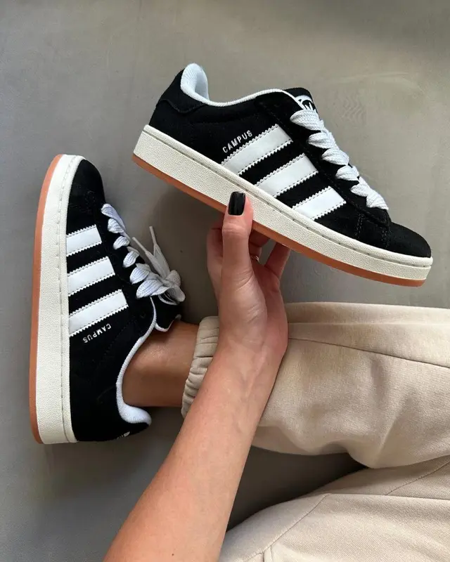 Sepatu Casual Campus 00s Black White Suede Unisex Sepatu Sekolah