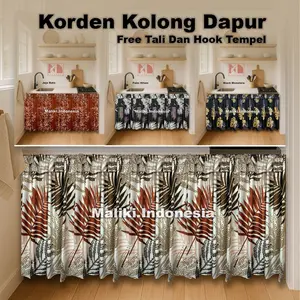 New Gorden Kolong Dapur Aestetik Free Tali Dan Hook Tempel Curtain Hordeng