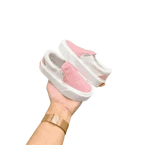 Sepatu Anak Laki Laki Perempuan – Model Slip On Polos Warna Pink Hitam – Unisex Size 16-35 1