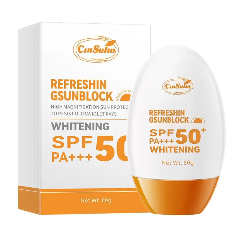 【+30000 untuk 2PC】Memrefresh Sunscreen,Yellow Hat Sunscreen,UV Protection SPF50+ PA+++ Facial Kuning Wajah Muka Berjerawat 5