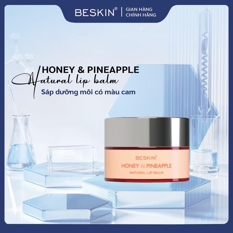   BE-01  SON DƯỠNG MÔI BESKIN "VITAMIN & FLOWER NATURAL LIP BALM - HONEY & PINEAPPLE NATURAL LIP BALM" - Dung tích: 9g - Thương Hiệu: Beskin - Women Nữ Son Môi 