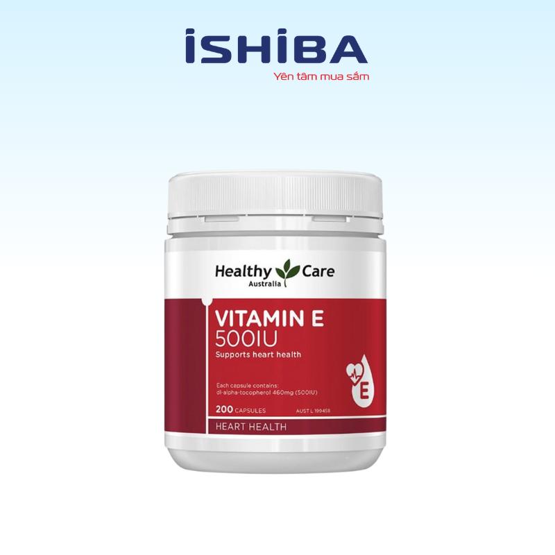 Viên bổ sung Vitamin E Healthy Care Úc 500IU đẹp da, hỗ trợ tim mạch