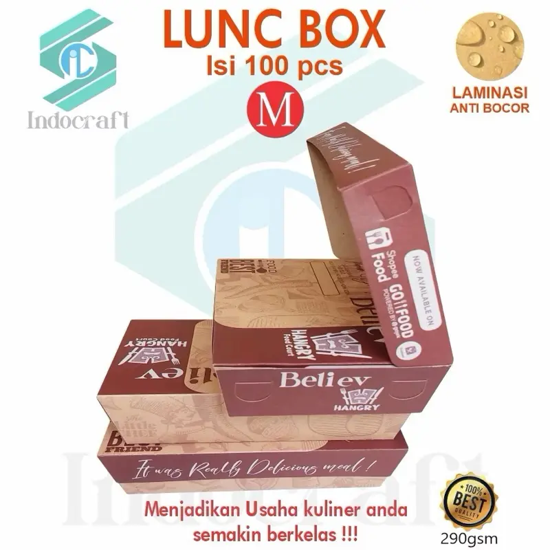 (isi 35) M craft cetak motif /dus makanan paperplunchbox takeaway dus ayam lunch box papr dus ayam geprek dus mie gacoan dus dimsum 6