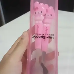 Set Sendok Garpu H1028 Alat Makan Anak Karakter Lucu Peralatan Makan Portable Praktis