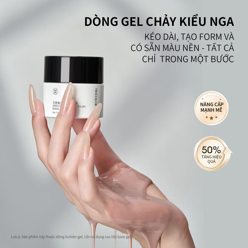  Keo Sơn Móng Tay Ba Trong Một TRICOLOR FISH Gel Sữa Lạnh Nga Có Thể Trắng Keo Xây Dựng Nối Khuôn Móng Tay Màu Cơ Bản 
