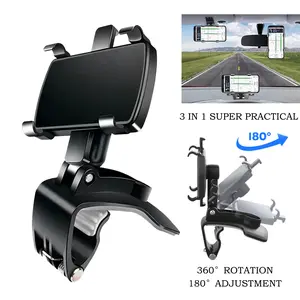 Holder Mobil Jepit 360° Car Phone Holder 3in1 Spion Dashboard Visor