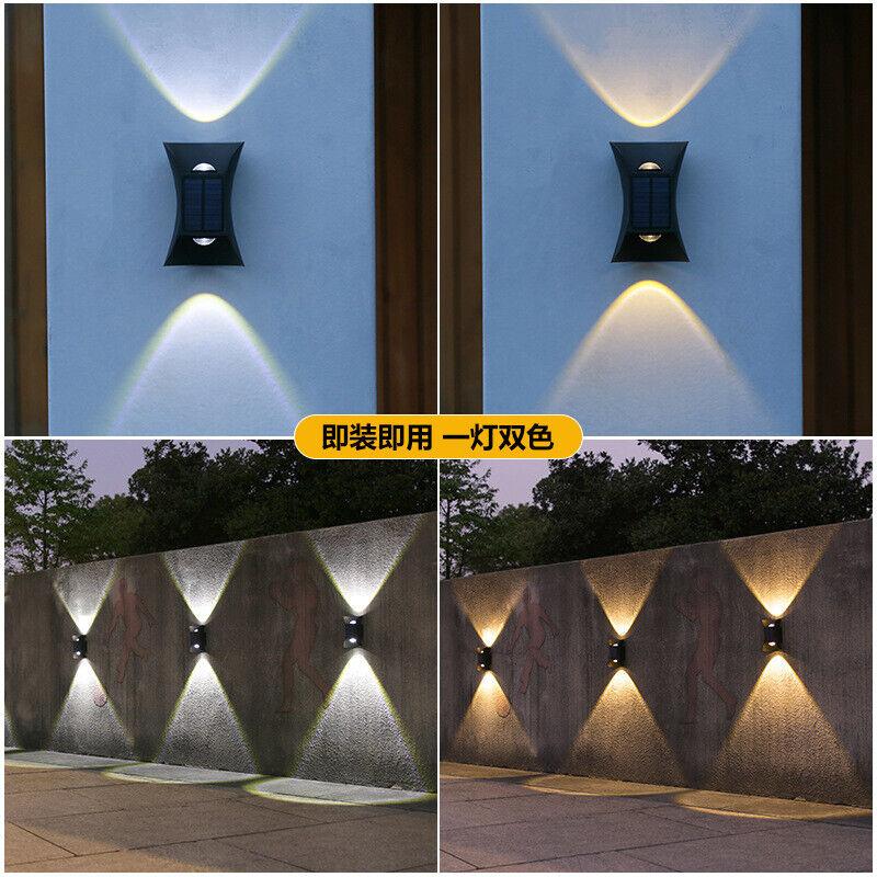 Outdoor Solar Wall Light Fence Lamp Garden Yard Patio Street Pathway Deck Lighting Decor Wall Lamp Waterproof 2