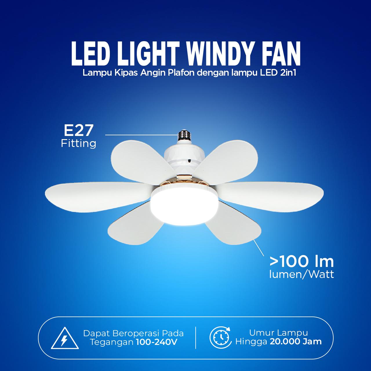Hannochs Lampu Kipas Angin Plafon LED 2in1 Windy Fan light 15W CCT E27 23Inch - Multifungsi Dengan Peredupan Remote Control Hannochs Lampu Kipas Angin Plafon LED 2in1 Windy Fan light 15W CCT E27 23Inch - Multifungsi Dengan Peredupan Remote Control