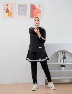 Setelan Olahraga bahan jersey serbaguna setelan 3in1 list  set baju rok dan celana setalan olahraga senam yoga bersepeda jogging lari marathon bulutangkis dan bisa buat renang
