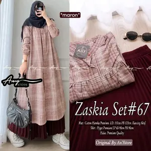 SETELAN TUNIK ZASKIA VOL.67 SET ROK CATTON HARUKA PREMIUM QUALITY ORI ANY