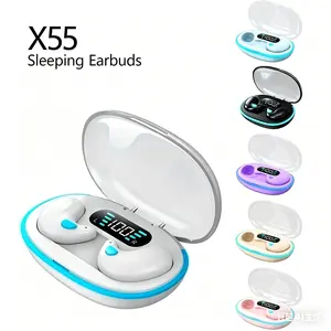 [COD]Headphone X55 Headphone Tidur Headset Bluetooth Gaming Daya Tahan Baterai Super Panjang Peredam Kebisingan Aktif yang Keren Earphone Earbud