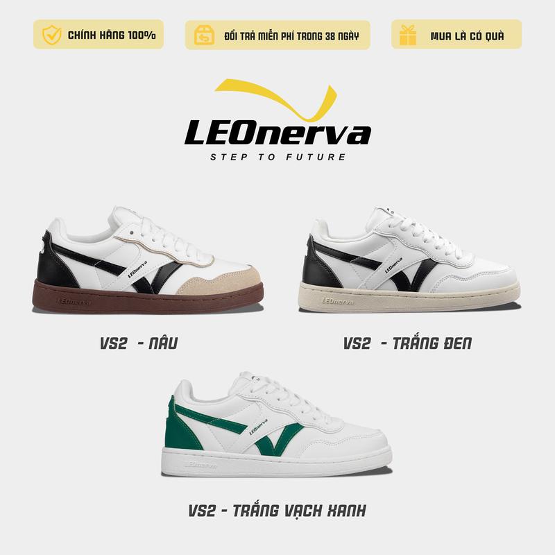 Sneaker Unisex Leonerva 808 VS2 – Đế Nâu, Trắng Đen Shoes Đế Bằng bản Nâng Cấp đi đúng Size