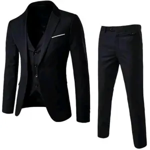 Setelan Jas Blazer Pria/Jas Wisuda/Jas Pengantin/Jas Kantor Celana Slimfit Hitam suit  men black