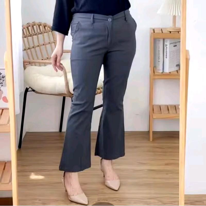Cutbray Pants Celana Panjang Wanita Chino Premium Viral bisa COD 4