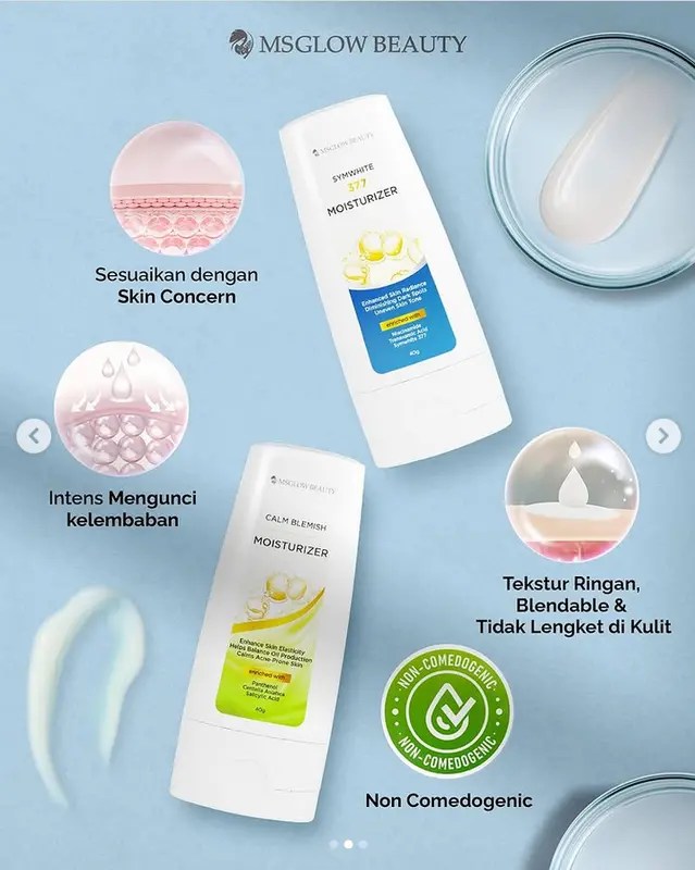MS GLOW SYMWHITE 377 MOISTURIZER CALM BLEMISH MOISTURIZER PELEMBAB KULIT WAJAH 2