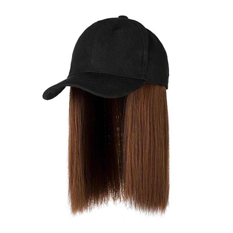Product Introduction of Rambut palsu fesyen, topi hitam, topi, rambut palsu panjang, topi besbol, rambut lurus panjang, topi rambut palsu Z6W9 28