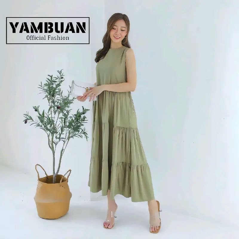 Dress Singlet Jumbo Model Rempel / Iner Gamis Rayon Polos Tanpa Lengan Fit Kain 1