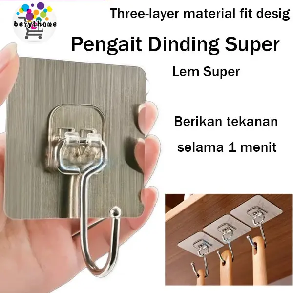 Hook Tempel Ajaib Gatungan Dinding Kait Magic Serbaguna | Gantungan Tempel Hook Multifungsi