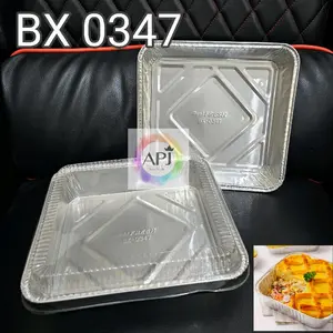 Alumumium Tray BX 0347 kotak besar / BX 0347 + TUTUP / Tray Pie Besar / Tray Pie Alumunium / Tray Makaroni Mini / Alumunium Foil BX 0347 / Tray Makaroni Besar / Alumunium Foil pie besar / Tray Foil Besar
