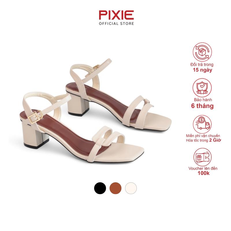  Giày Sandal Cao Gót Nữ 5cm Kiểu Quai Mảnh Pixie X891 