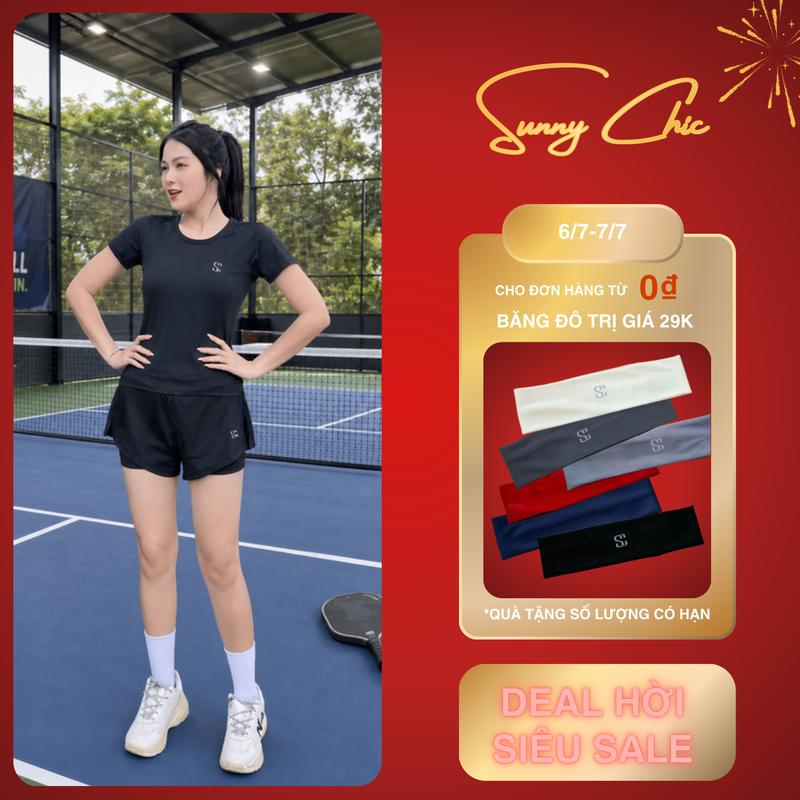 Bộ đồ thể thao nữ SUNNYCHIC đồ tập gym nữ, đồ chạy bộ, chơi pickleball thoải mái, thoáng mát [SC1]