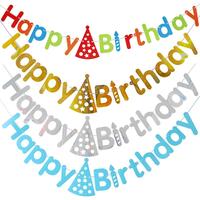 Gambar 1 Set Banner Happy Birthday Motif Topi Flag Bendara Ulang Tahun Bunting HBD Dekorasi Backdrop - Gold dari DEPARCEL RIBBON Kota Malang 1 Tokopedia