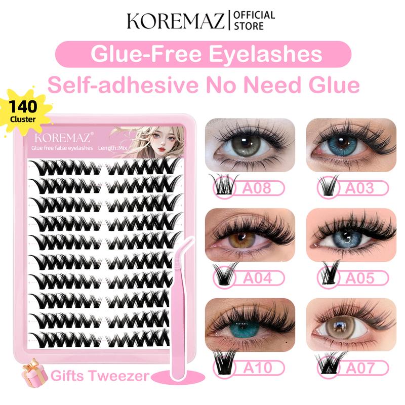  Lông Mi Giả KOREMAZ Không Keo Tự Nhiên Dày Và Mềm Bồng Bềnh Lông Mi Cụm Có Thể Tái Sử Dụng Có Kích Thước 10-14mm Và 9-13mm Thích Hợp Cho Người Mới Bắt Đầu Trang Điểm Sinh Viên Sử Dụng Hàng Ngày Và Tiệc Tùng. 