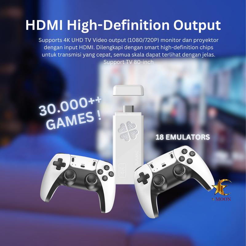 SMOON118P - PLAYGAME - DOUBLE STICK - 30.000+ GAMES - FOR TV + COMPUTER + PROYEKTOR - NO NEED WIFI 4