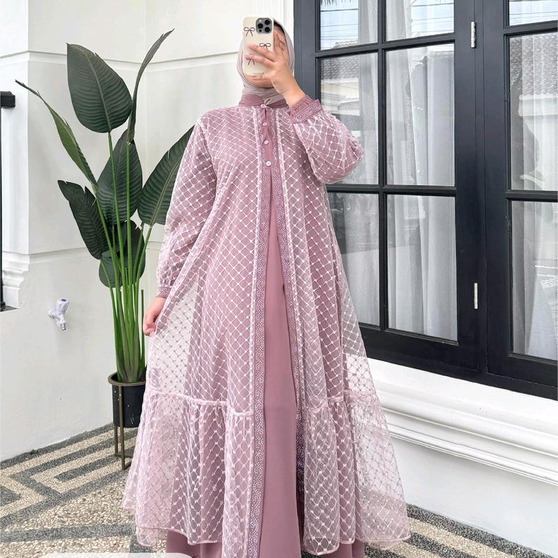 Gamis Raya Series 2/ Busui Friendly by Annisa/ Raya Dress/ Gamis Viral Baju Muslim Cantik Mewah 2