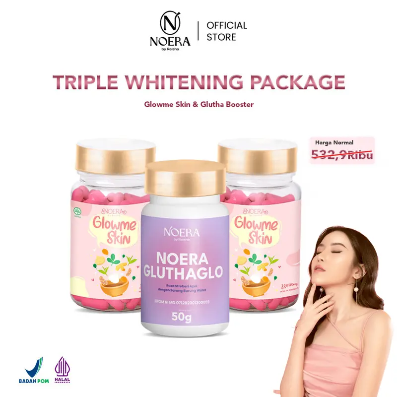 [BEAUTYVAGANZA] Triple Whitening l Paket 2 Glow Me Skin + 1 Glutha Booster 0