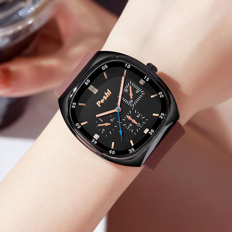 Product Introduction of Jam Tangan Persegi untuk Wanita, Fesyen, Penghantaran Percuma, Tali Silikon, Pergerakan Kuarza, Sesuai untuk Sukan, Kalis Air, Jam Tangan Wanita Watches 12