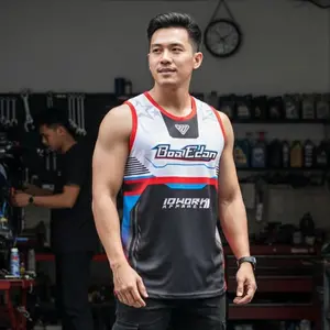 Kaos Lekbong Singlet Racing Tanpa lengan Boa Edan Bahan adem Buat aktifitas outfit sport outdoor motif balap keren