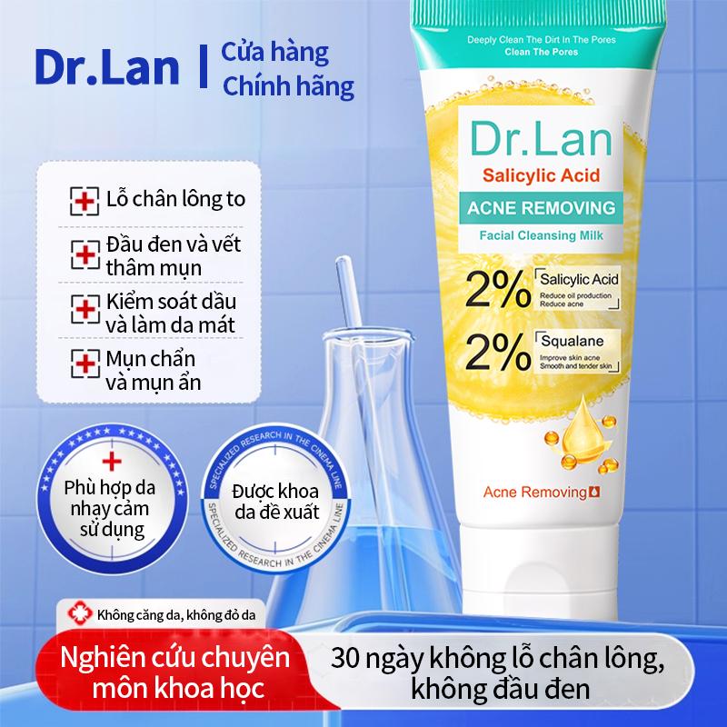  Sữa rửa mặt Dr'Lan Scientific Cleansing Milk chứa 2% axit salicylic giúp làm sạch sâu thu nhỏ lỗ chân lông loại bỏ mụn đầu đen kiểm soát dầu trị mụn và làm mờ sẹo mụn. Phù hợp cho cả nam và nữ. 