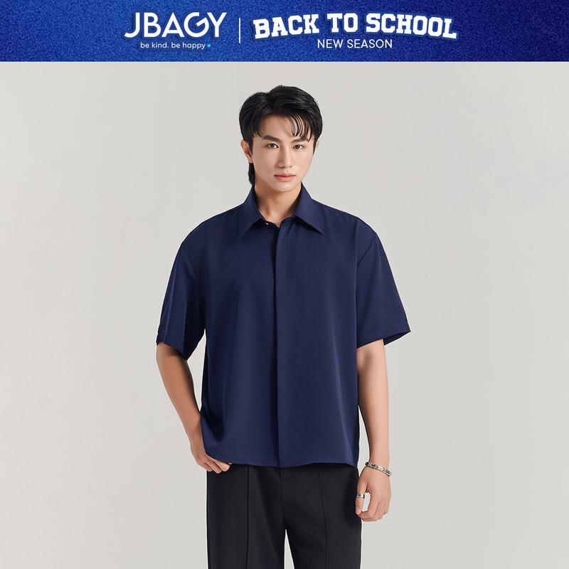 Áo sơ mi nam tay ngắn JBAGY form rộng Relax vải Lụa - JS2501