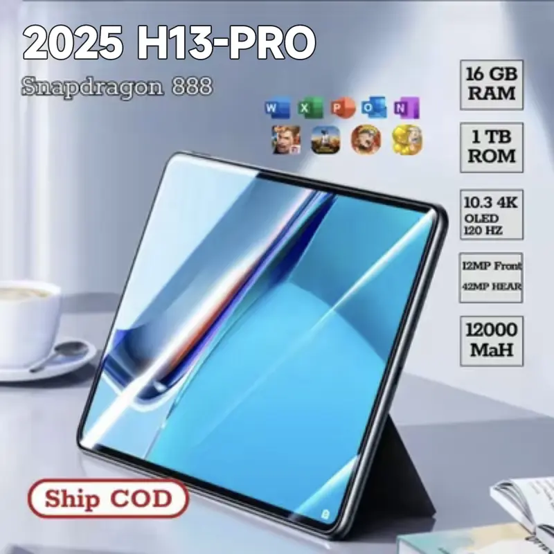 Miracle H13 tablet 2025 5G matepad Pro 10.3"' Tablet [16GB+ 1TB]Pengalaman Pro Layaknya PC /120Hz OLED RealColor FullView Display | Ultra-tipi tablet putih Wifi 1