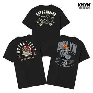 KILYN Kaos Streetwear Baju Skena T Shirt Distro 100% Cotton Katun 24s Pria Unisex CAT BOARDING