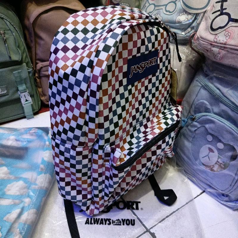ransel JANSPORT sleting js motif catur 2