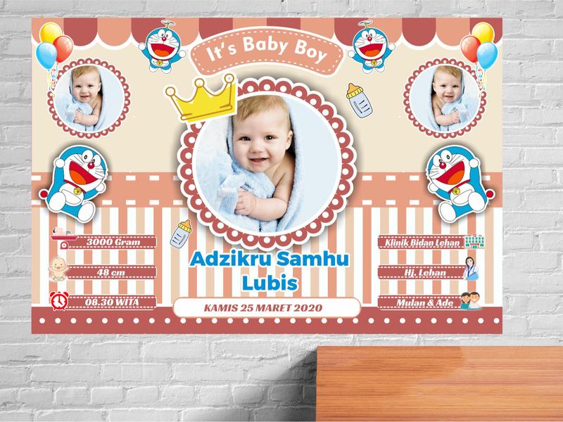 CETAK FOTO BIODATA BAYI - PAPAN MDF DEKORASI DINDING UKURAN 20x30cm Hadiah 3
