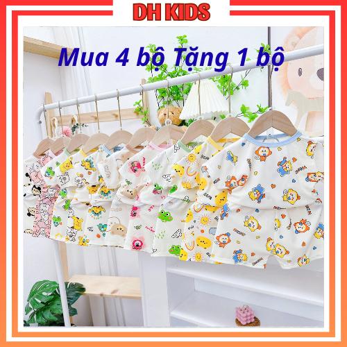 Mua 4 bộ bộ quần áo ngắn tay chất thun tăm mát lạnh cho bé trai - bé gái - DH KIDS (B01-B15)