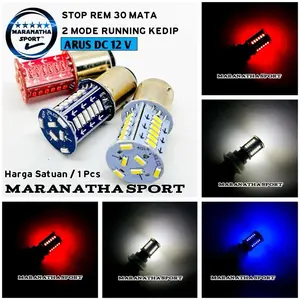 Lampu Led Rem Stop Running Dajjal 30 Mata Running Kedip 2 Mode Bayonet Universal Motor Mobil