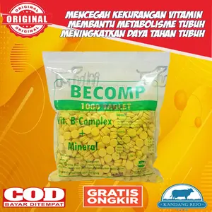 BECOMP Vit. B Complex + Mineral 1000 Tablet untuk Hewan