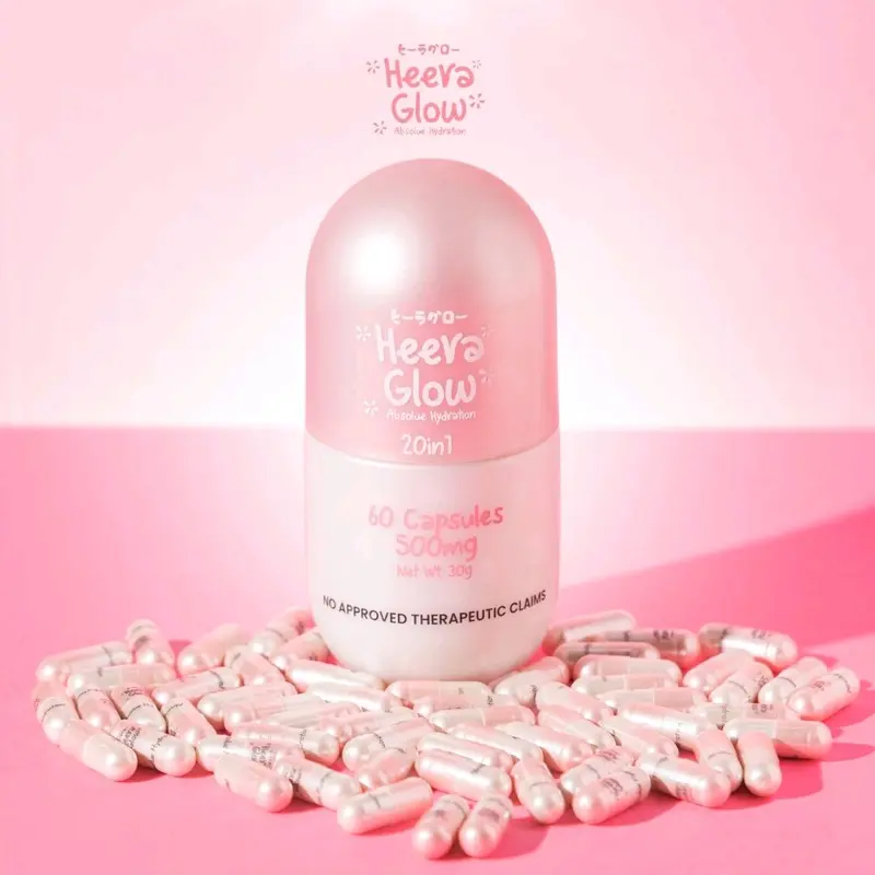 heera glow glutathione AF] 2 POUCHES x 30 CAPSULES Heera Glow 20in1 500mg Glutathione Collagen  Centella Asiatica Rosehips Tomato Extract Capsules for Radiant Skin Beauty  Supplement Fitness