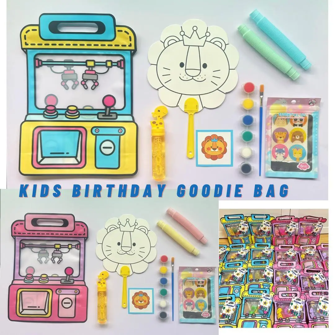 [SG Seller] Kids birthday goodie bag gift return gift fan bubble stick set  customization gift tags