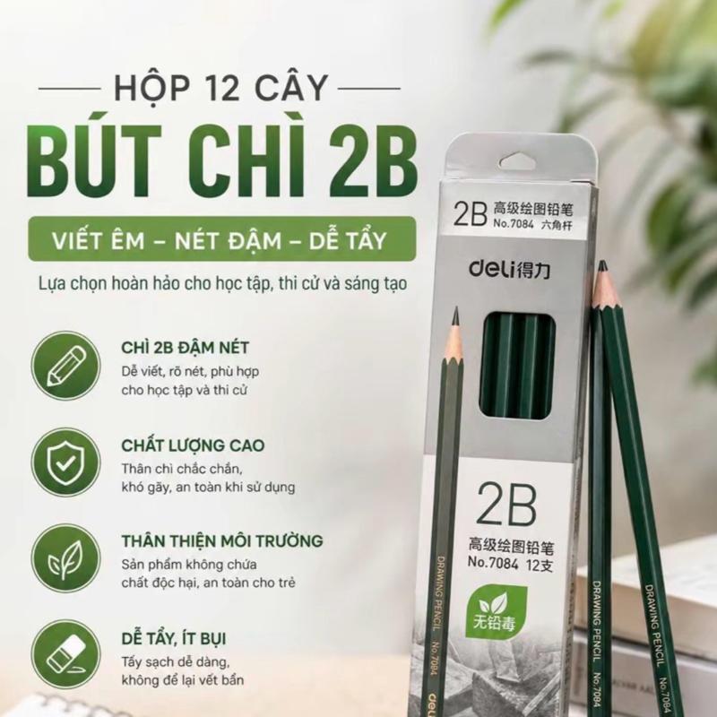 Bút chì 2b phác thảo phiên bản cao cấp • Deli bút chì phác thảo 2b ngòi mềm học sinh văn phòng MIYABI へ