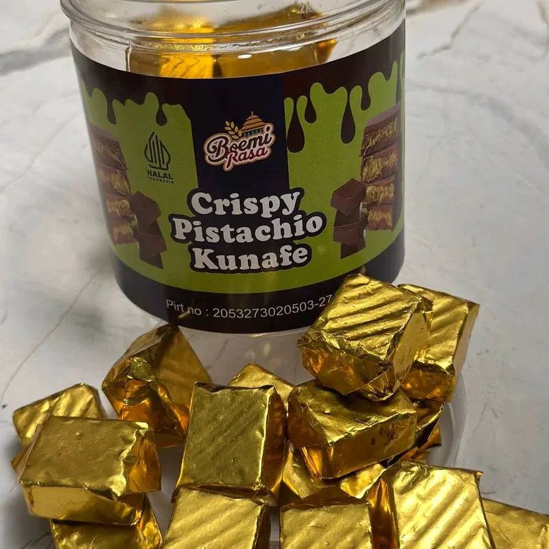 Mini Dubai Coklat Kunafa Cube - Kue Coklat Kecil - Chocolate, Food, Cemilan, Snacks Makanan Camilan Cokelat Pistachio 7