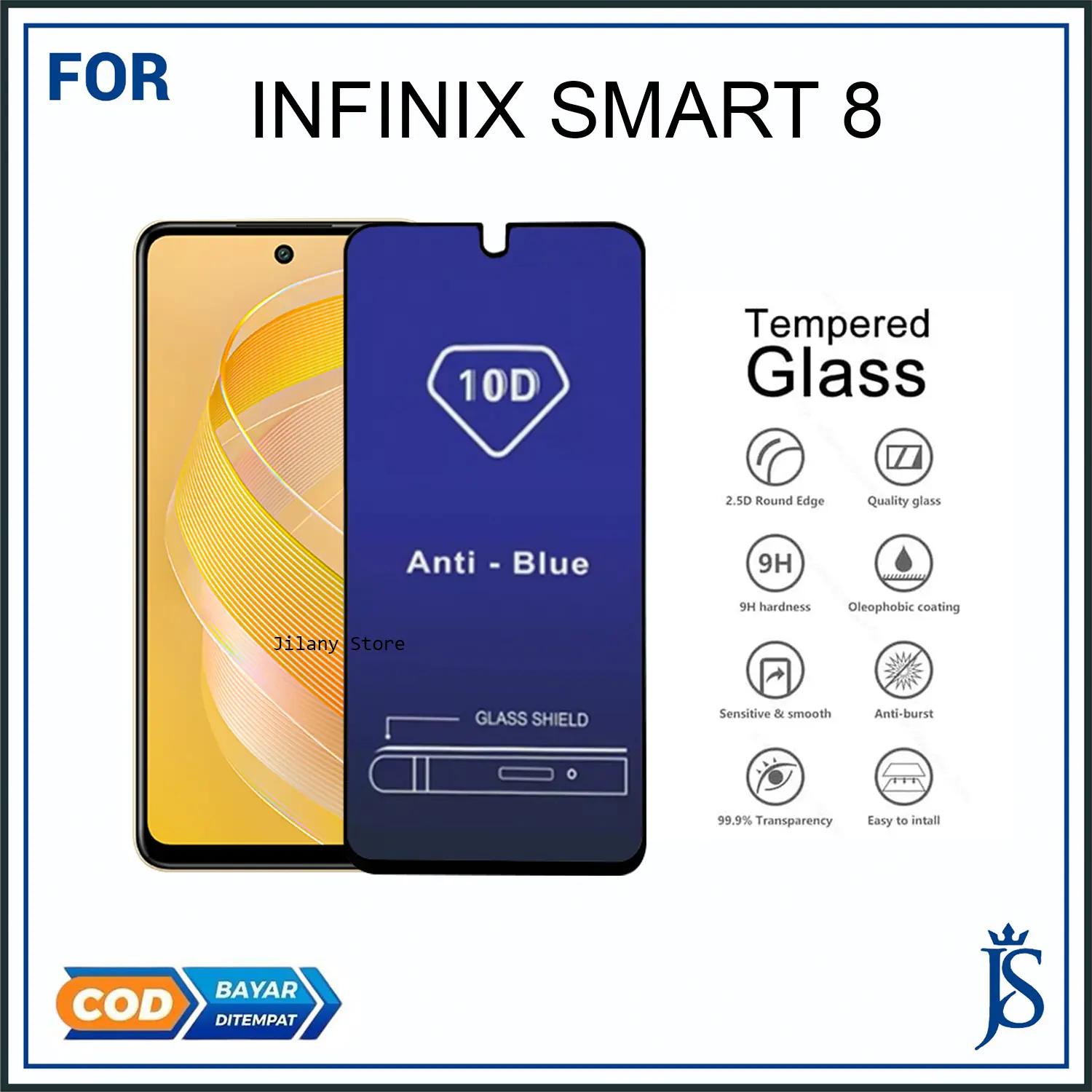 Tempered Glass Infinix Smart 8 8 Pro 8 Pro Plus Ceramic Spy Matte Anti Gores Anti Intip Full Layar Cover Hitam Keramik Ponsel